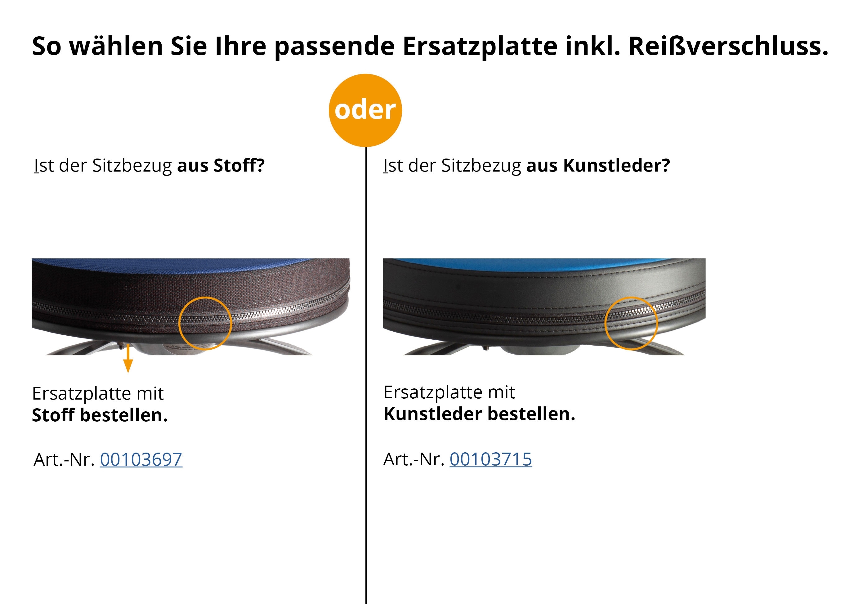 Sanus® seat plate (wood) + zip fastener