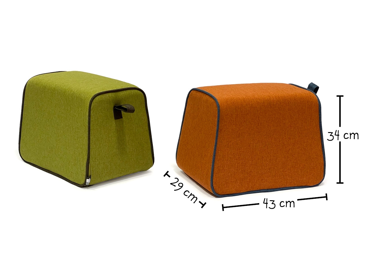 Hockidu - Upholstered stool with strap
